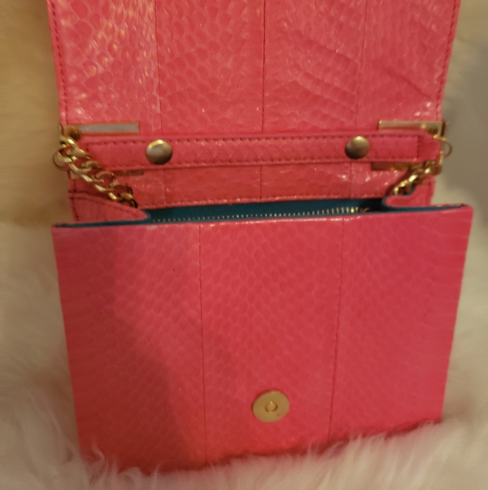 Brian Atwood leather snakeskin purse